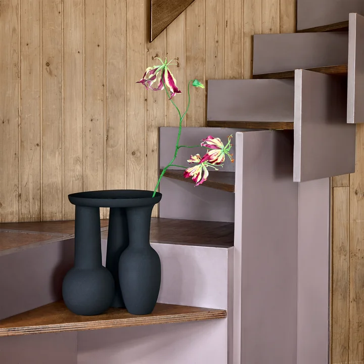 Pols Potten - Roman Vase & Plate, schwarz