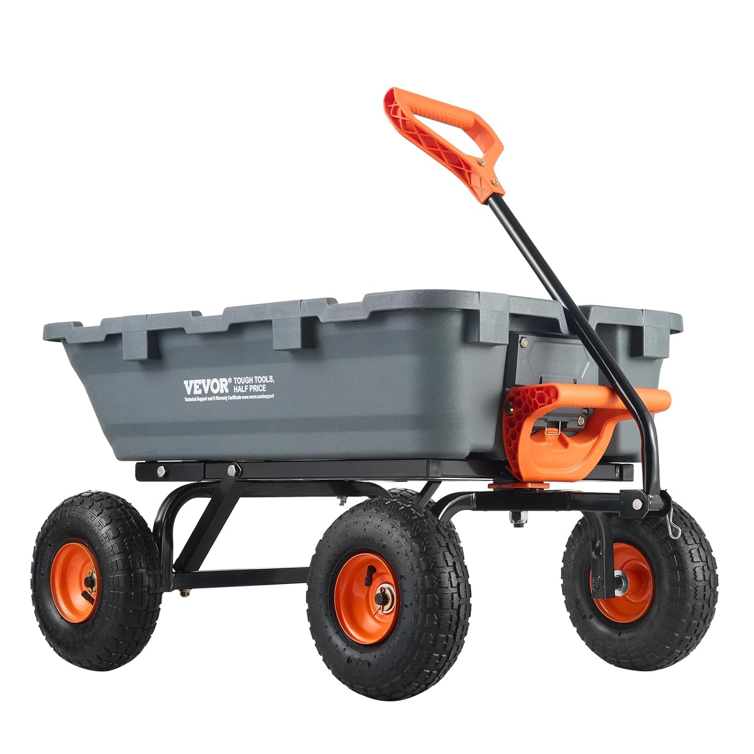 VEVOR Chariot à Benne basculante, capacité de Charge 363 kg​, Chariot de Jardin en polyéthylène Robuste avec Cadre en Acier, poignée Convertible 2 en 1, Roues 255 mm, brouette Utilitaire pour pelouse : Commerce, Industrie et Science
