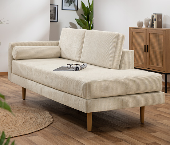 Cord-Recamiere »Ivo«, links, beige