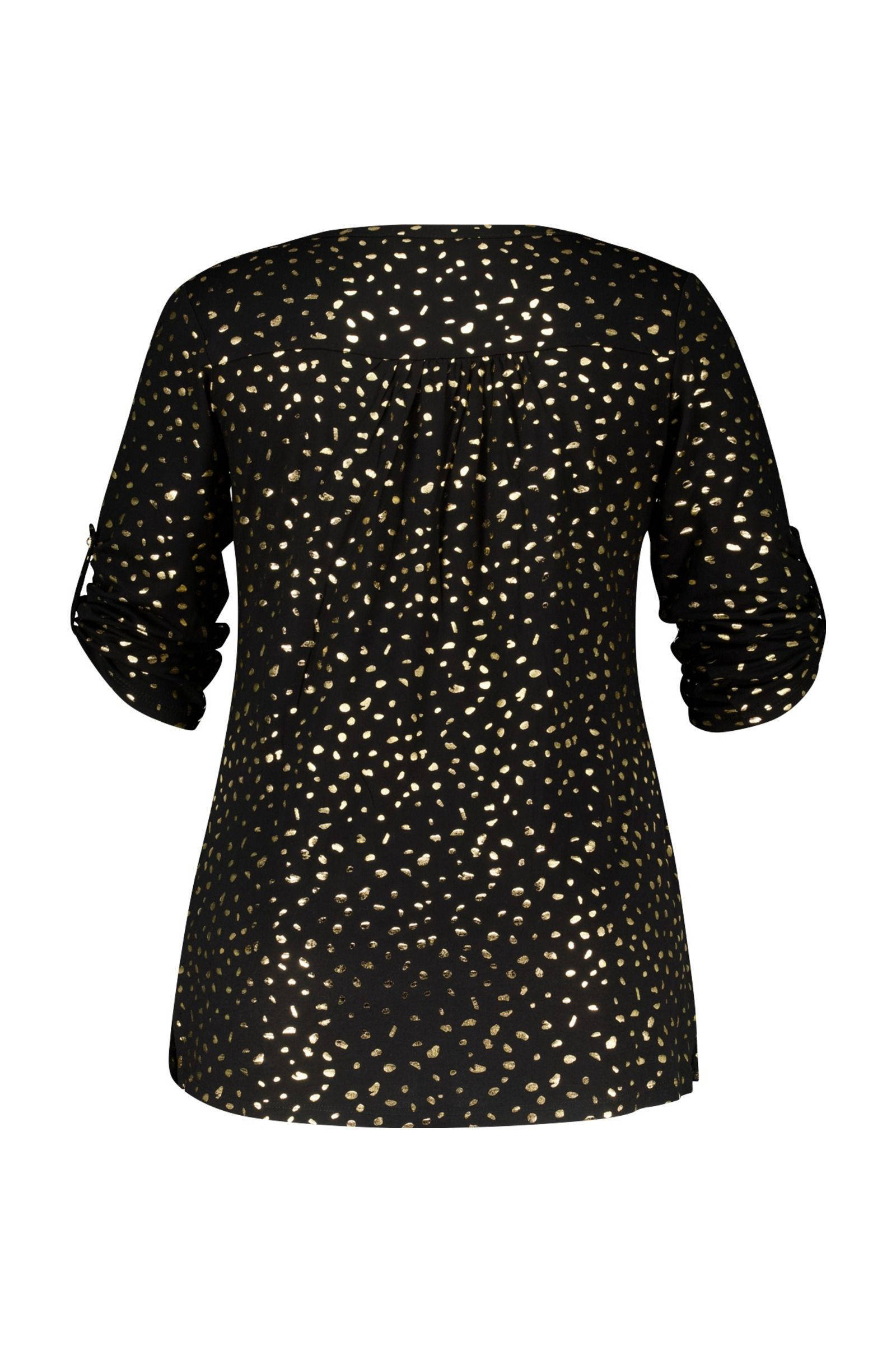 MS Mode top met grafische print goud