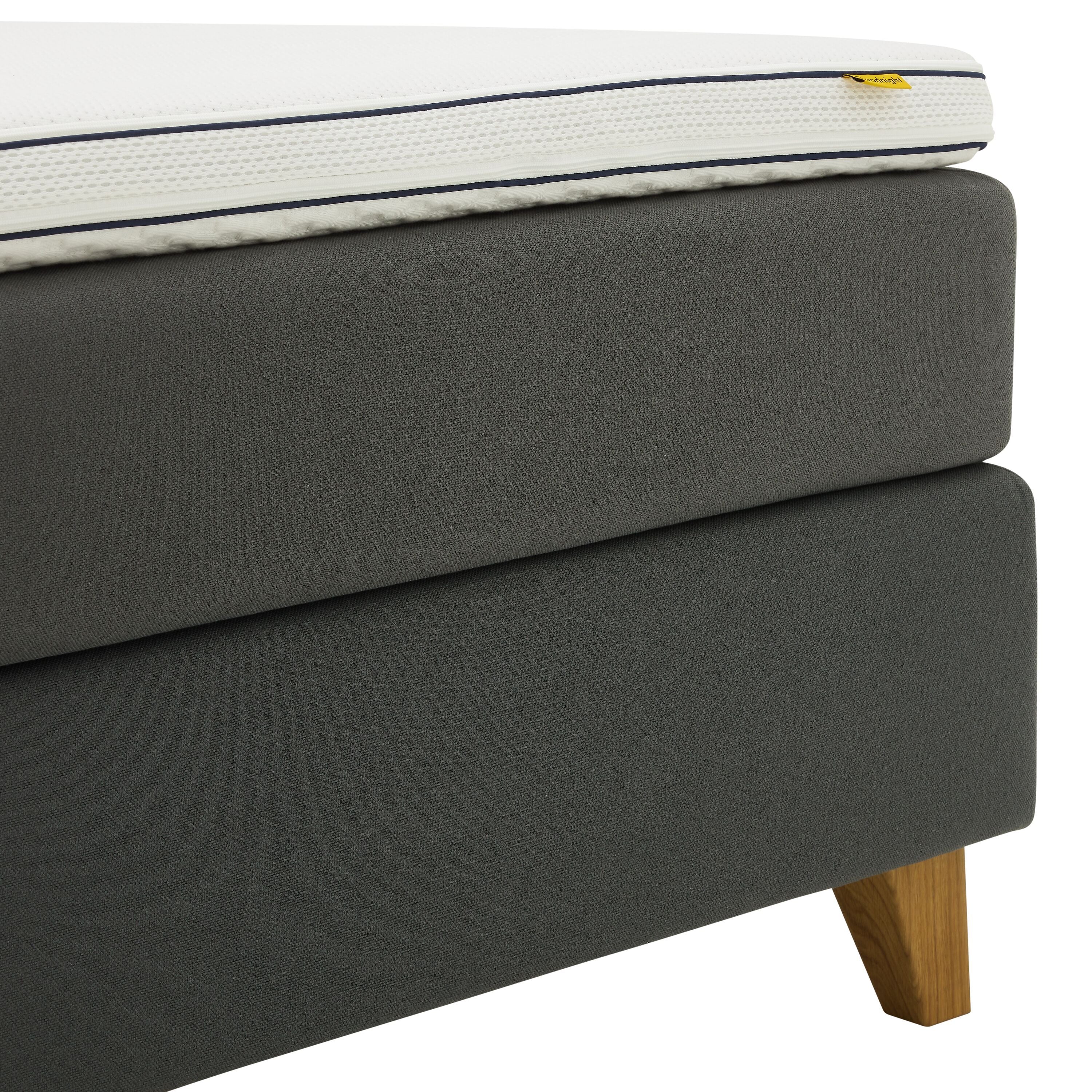 bico GOODNIGHT Boxspringbett - Dunkelgrau / B: 180.0 cm x T: 200.0 cm