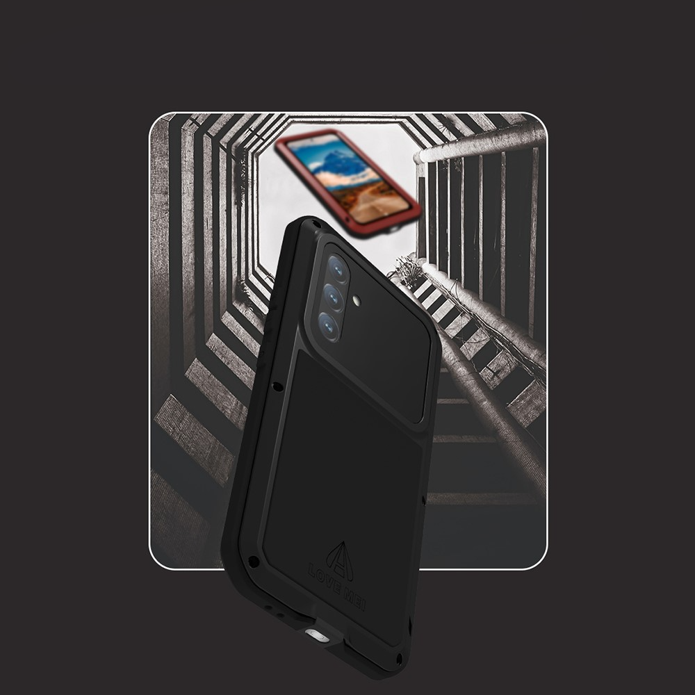 Samsung Galaxy A54 5G Silikon Metall Outdoor Case   Panzerfolie - Silber