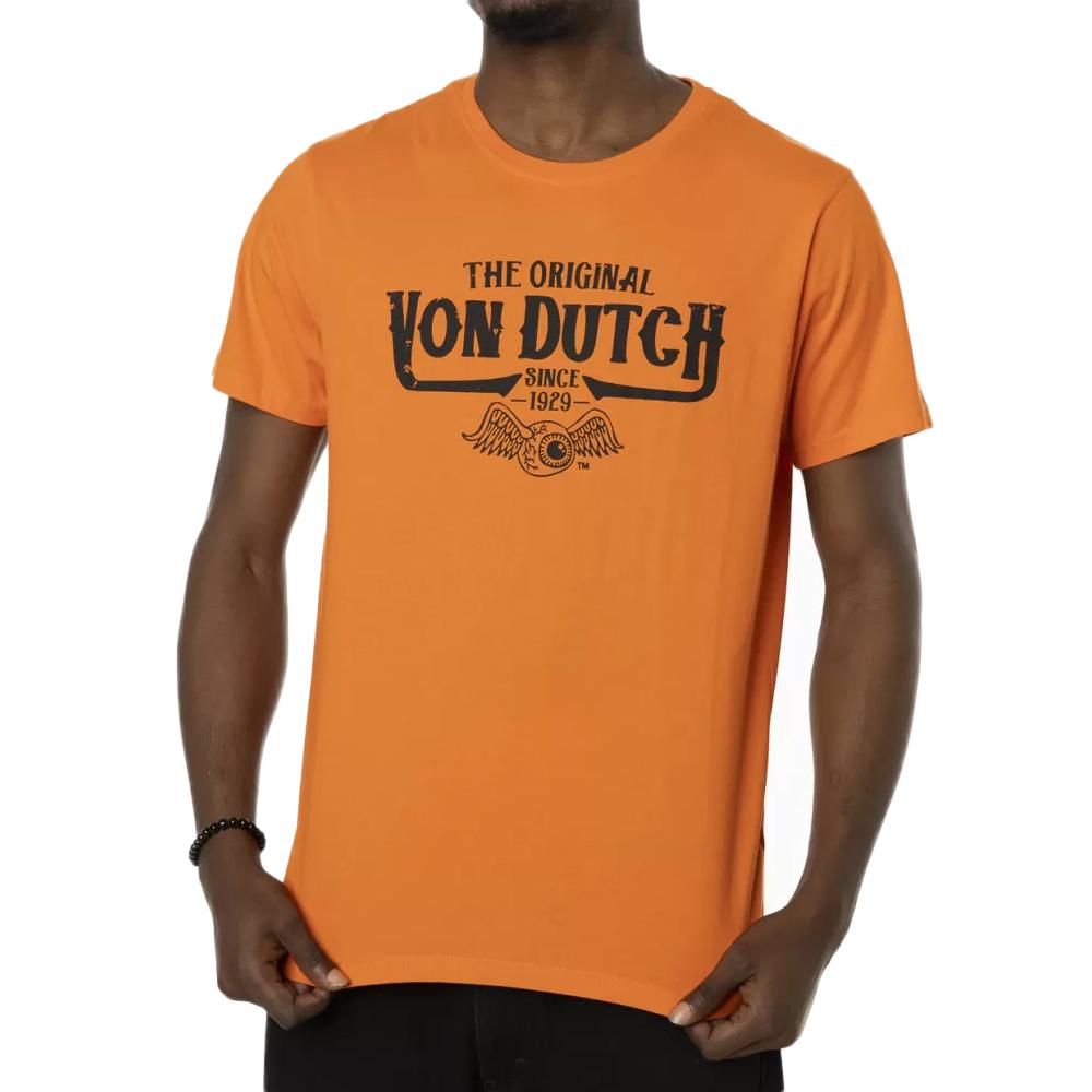 Von Dutch T-shirt Orange Homme Von Dutch Ora