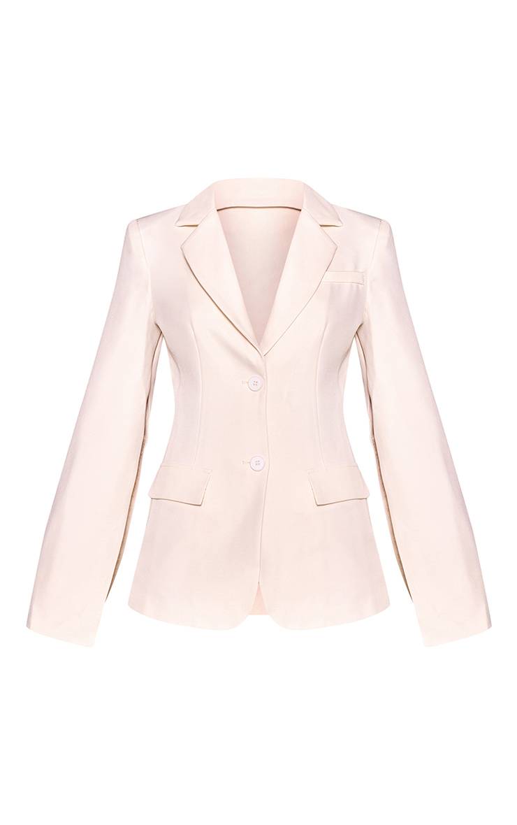Crème Blazer Taille Cintrée À Manches Cape