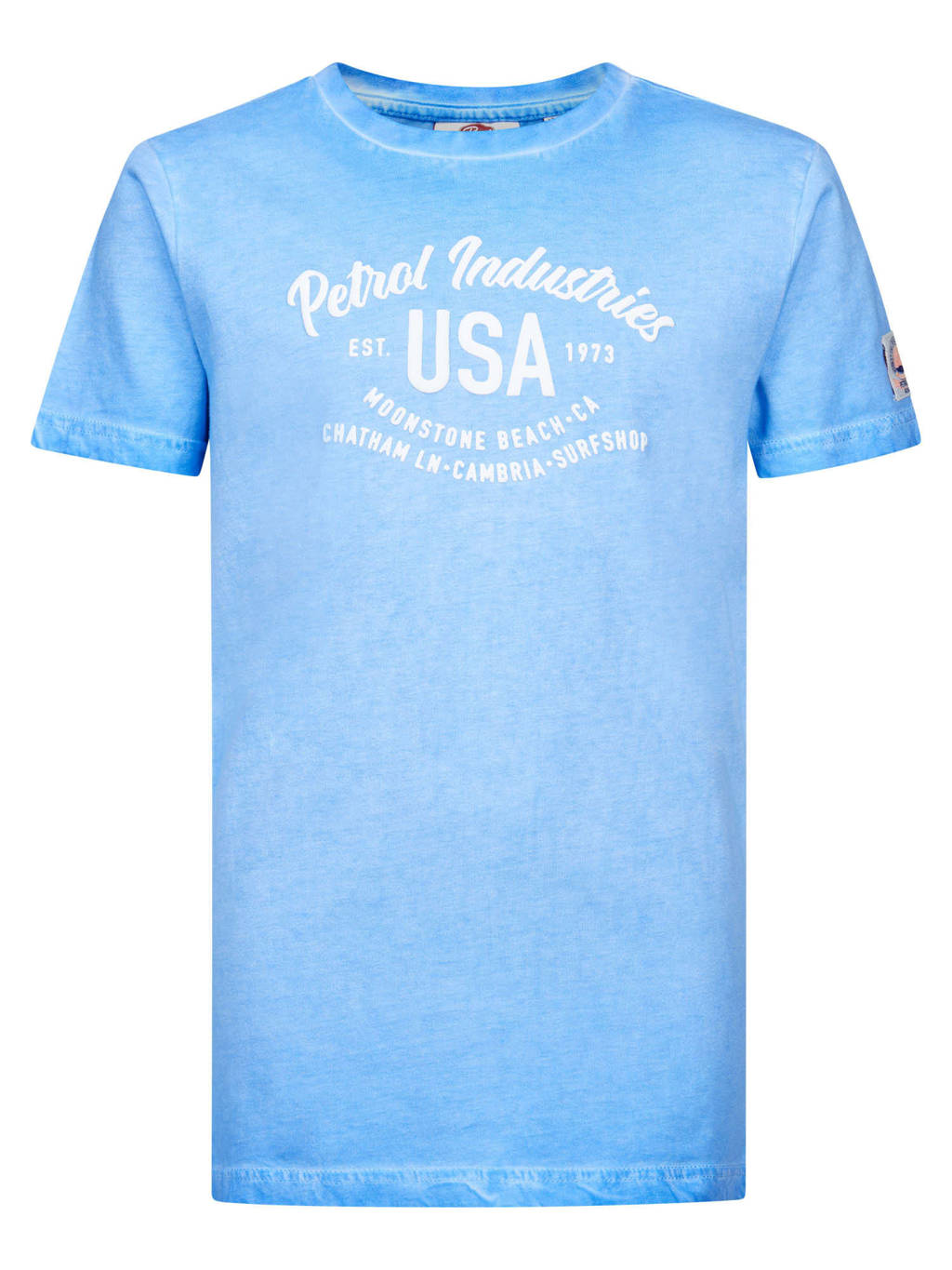 Petrol Industries T-shirt met printopdruk lichtblauw