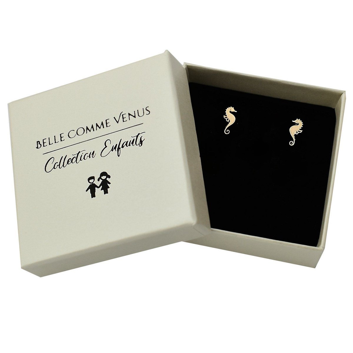 Boucles d'oreilles hippocampe cheval de mer Plaqué OR 750 3 microns