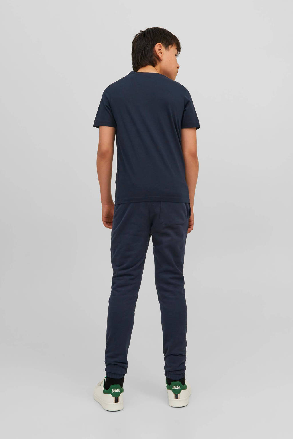 JACK & JONES T-shirt JJELOGO van katoen donkerblauw