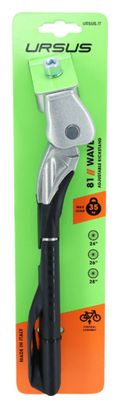 BEQUILLE VELO LATERALE URSUS WAVE REAR 24 -26 -28  ARGENT-NOIRE REGLABLE - SUPPORTE 35Kgs (LIVRE SUR CARTE)