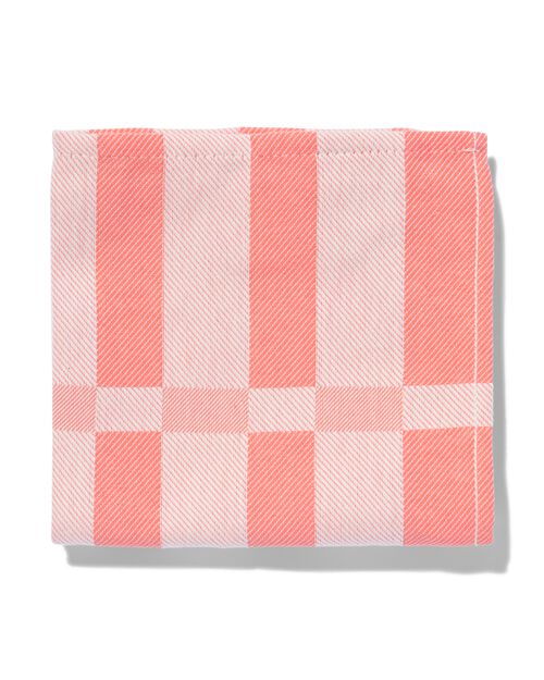 torchon 65x65 coton corail