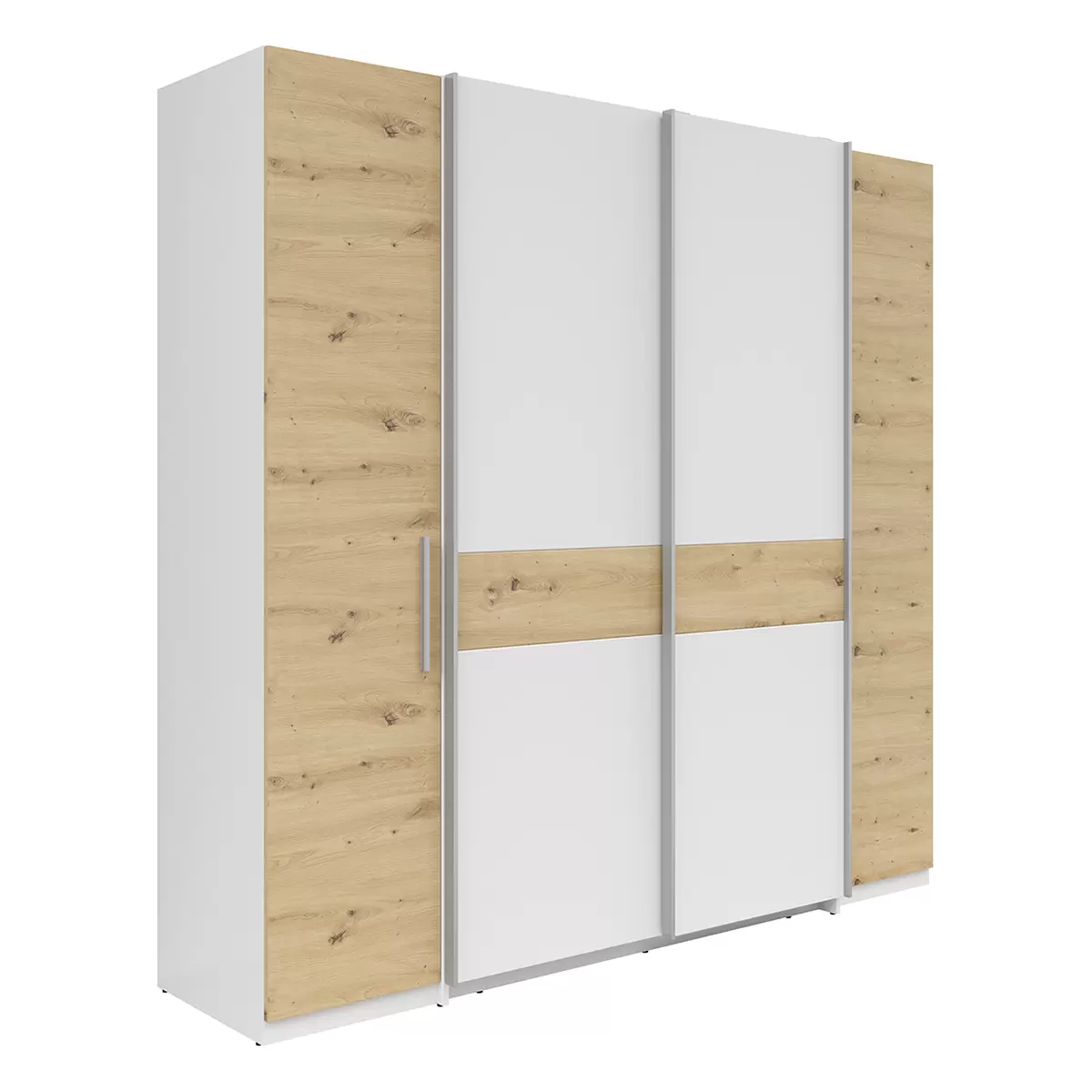 Kleiderschrank 4trg. Felsberg weiss,Artisan Eiche