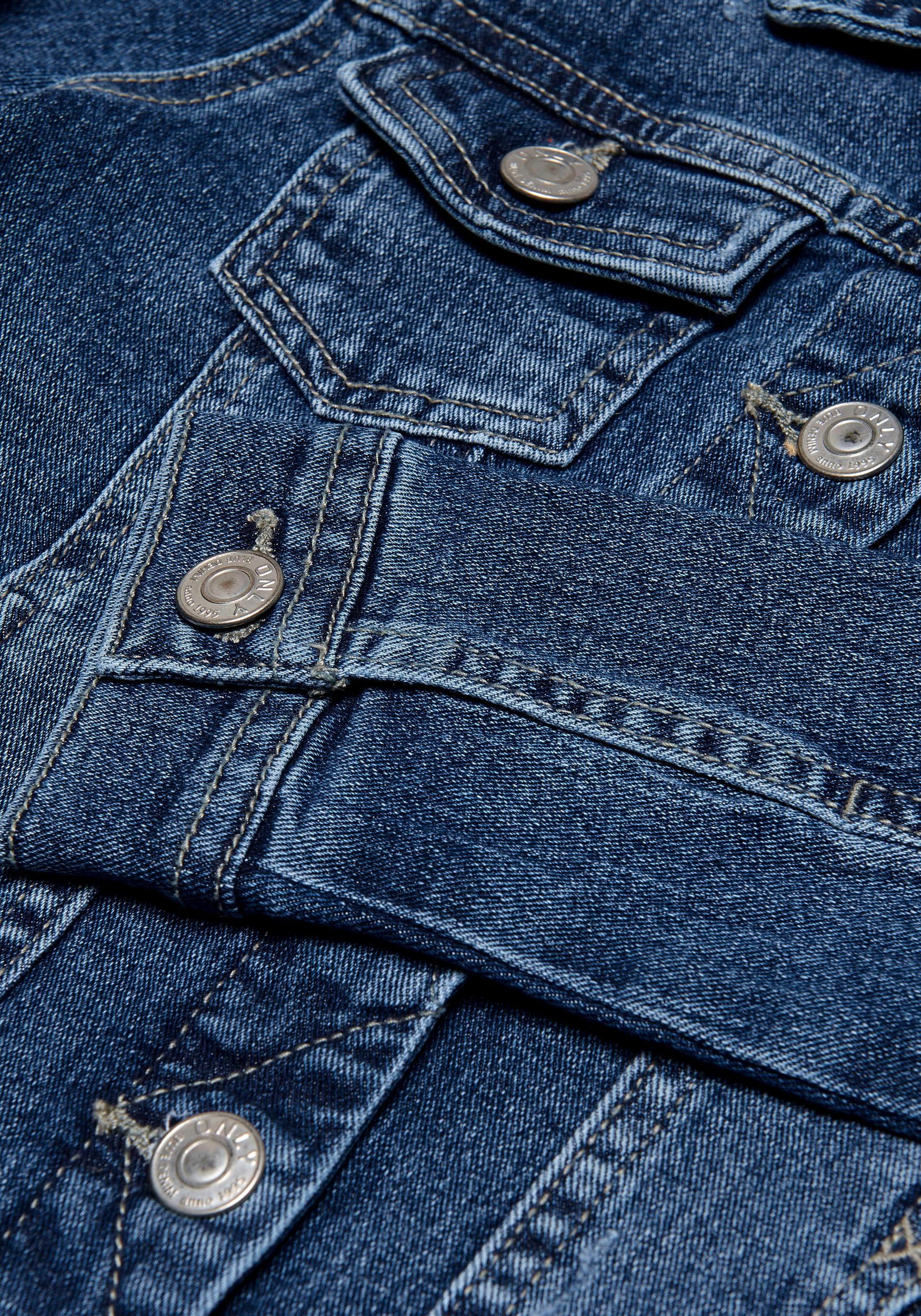 KIDS ONLY Jeansjacke »KONSARA« ohne Kapuze in klassischer, leicht verkürzter Form und cooler dunkler Waschung
