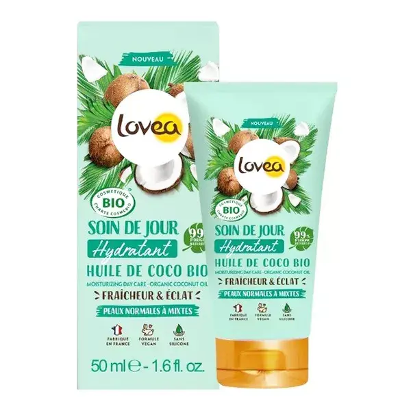 Lovea - Creme Hidratante Diurno - Óleo de Coco Orgânico 50ml
