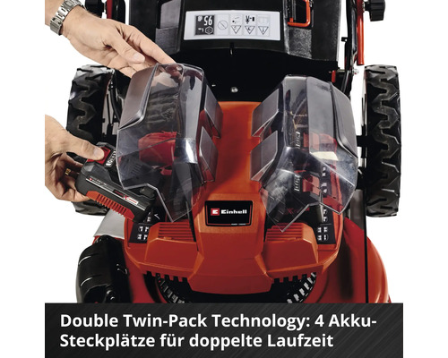 Einhell Power-X-Change GE-CM 36/47 S HW Li accu grasmaaier inclusief 4 accu's en 2 dubbele laders