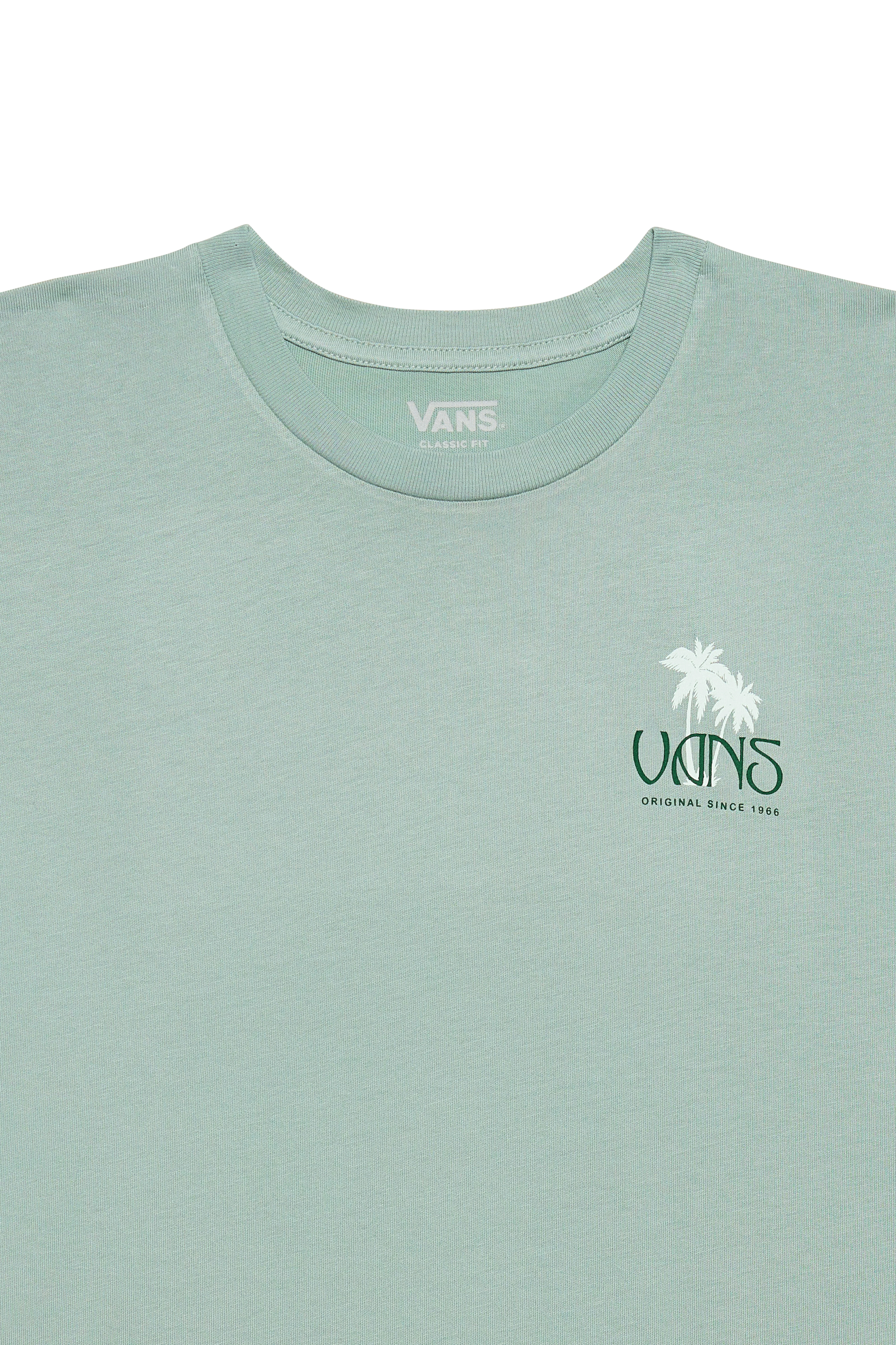 VANS T-shirt SUNSET DUAL PALM VINTAGE SS Vert