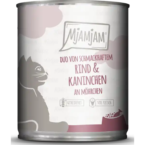 Duo von schmackhaftem Rind & Kaninchen an Möhrchen 800g