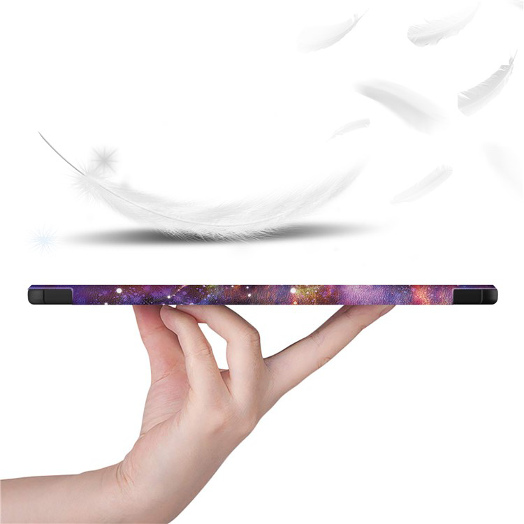 Samsung Galaxy Tab S9 FE  Plus Leder Tasche Smart Cover Schutzhülle   S-Pen Halterung - Galaxie