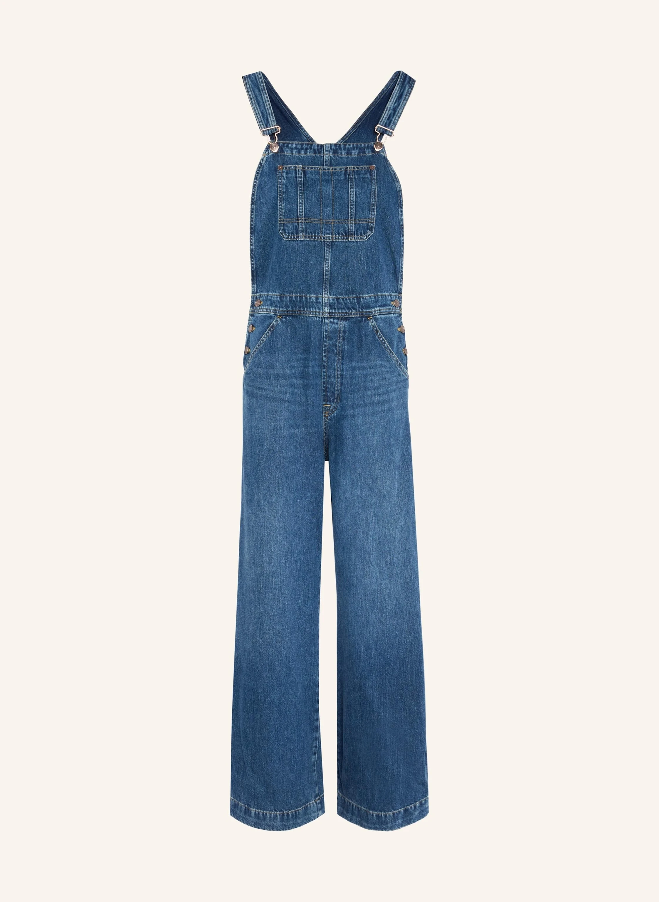 7 for all mankind DUNGAREES WIDE LEG Denim Jumpsuit