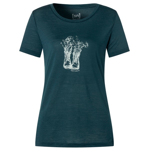 super.natural - Women's Flower Boots Tee - Haut en mérinos