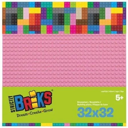 Strictly Briks Grundplatte, ca. 25 x 25 cm, 32 x 32 Noppen, hellrosa