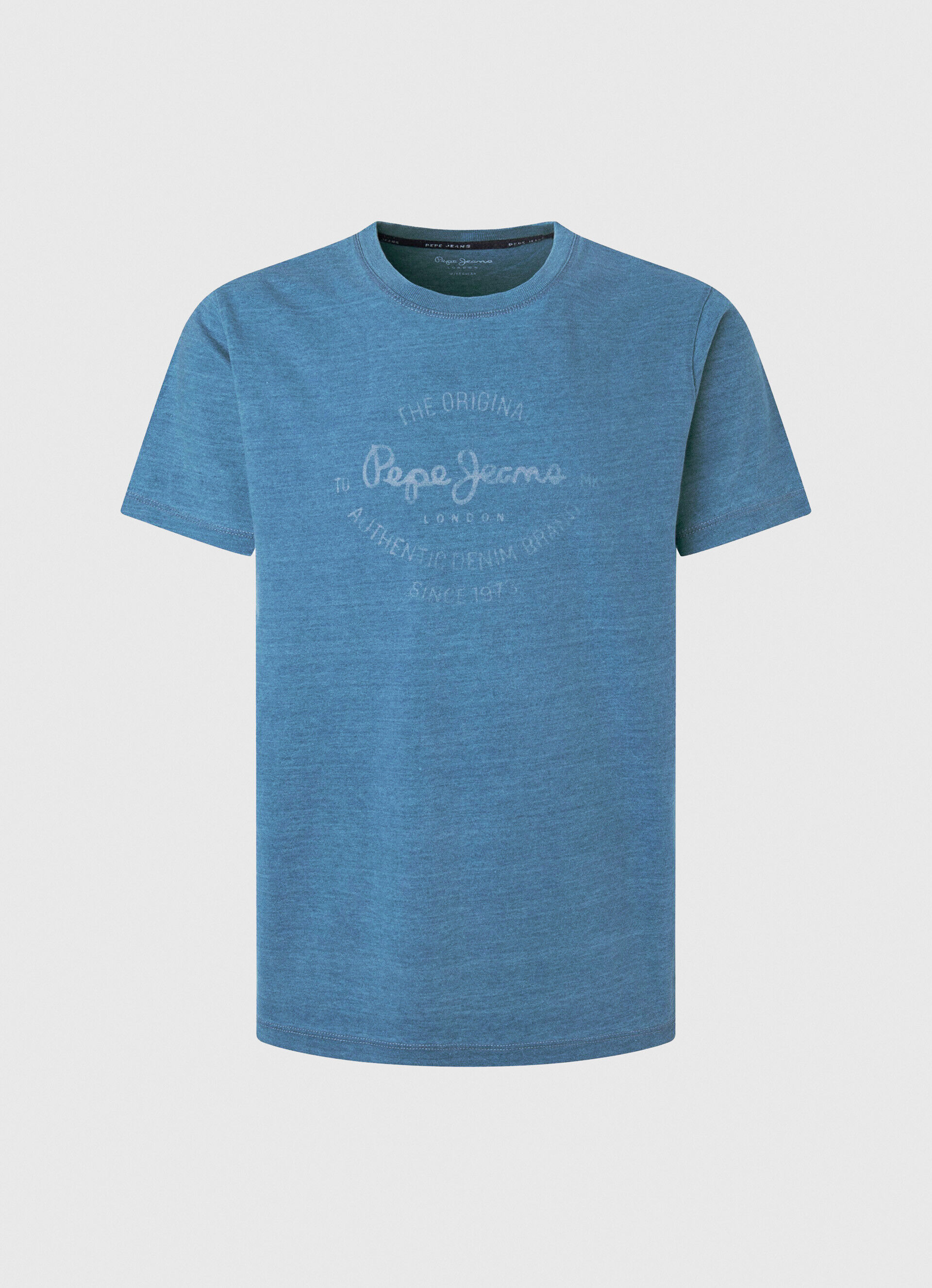 Camiseta de algodão com logotipo estampado - azul claro