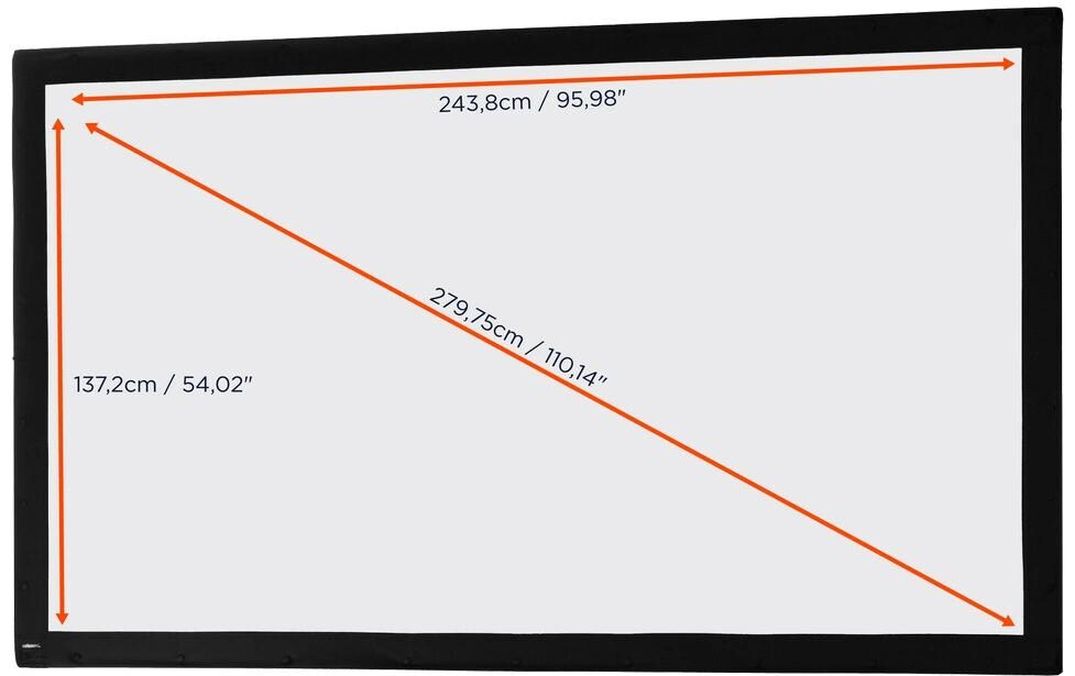 Frontprojektionstuch 16:9 244 x 137 cm<br>Projektionstuch für Faltrahmenleinwand Mobil Expert