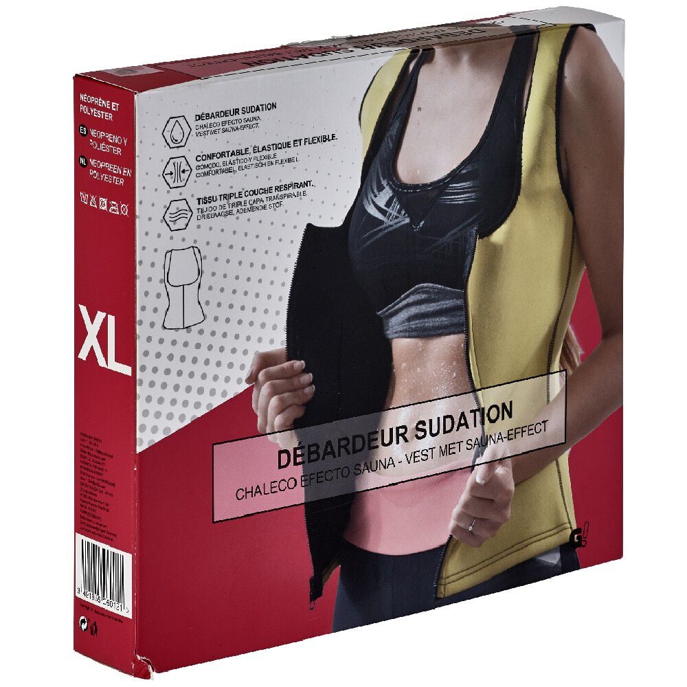 Débardeur de sudation fitness jaune et noir
