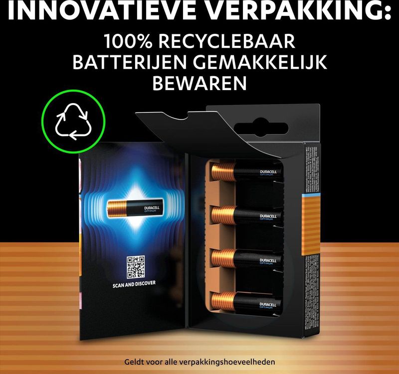 Duracell - Optimum - AAA Alkalinebatterijen - 1,5 V - 8 Stuks