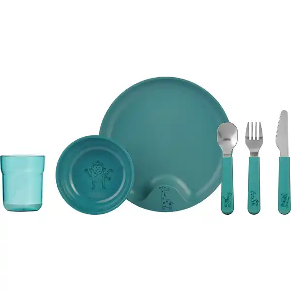 Kindergeschirrset Mio Deep Turquoise 6-teilig