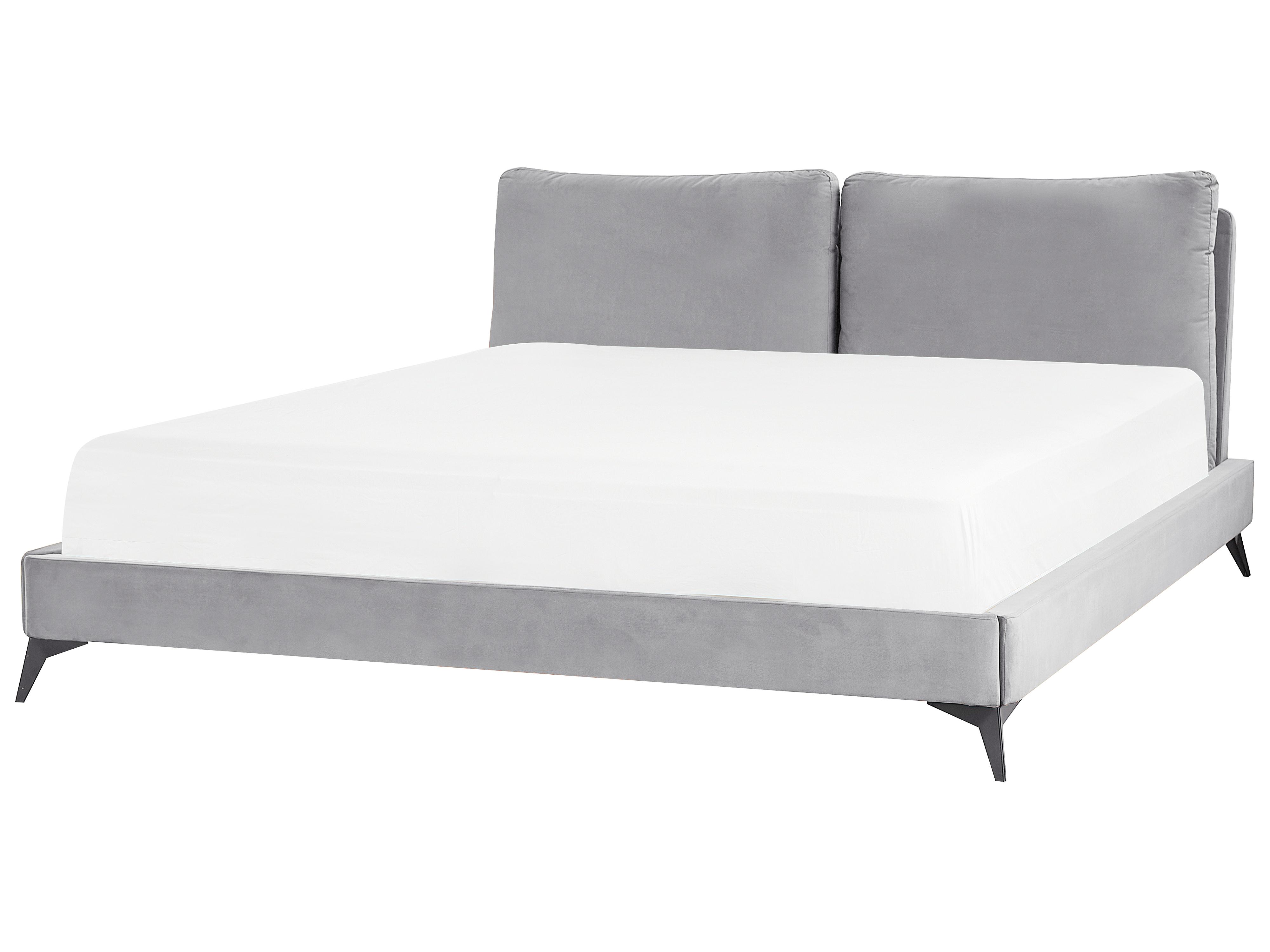 Bed Fluweel MELLE 180 x 200 cm Grijs
