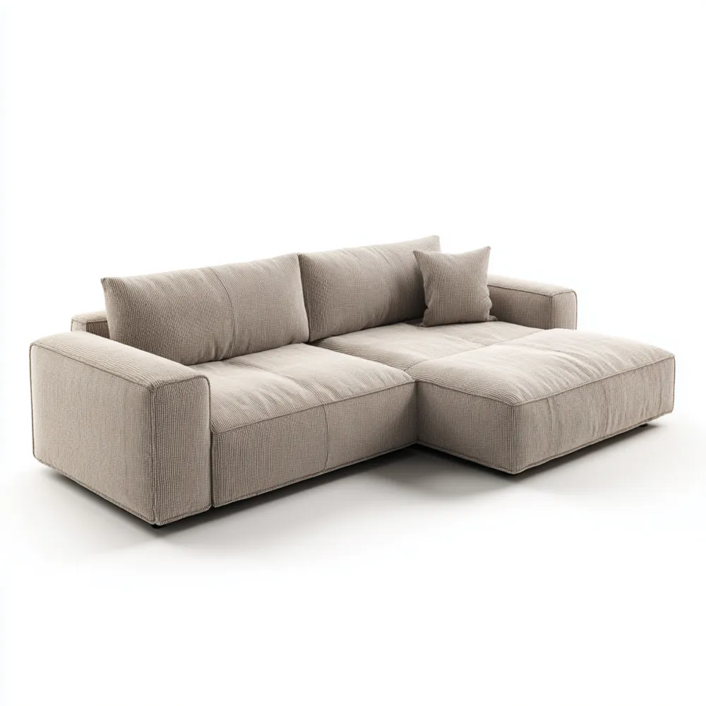 Ecksofa Stoff 300x150x85 cm – Beige – Modernes Design