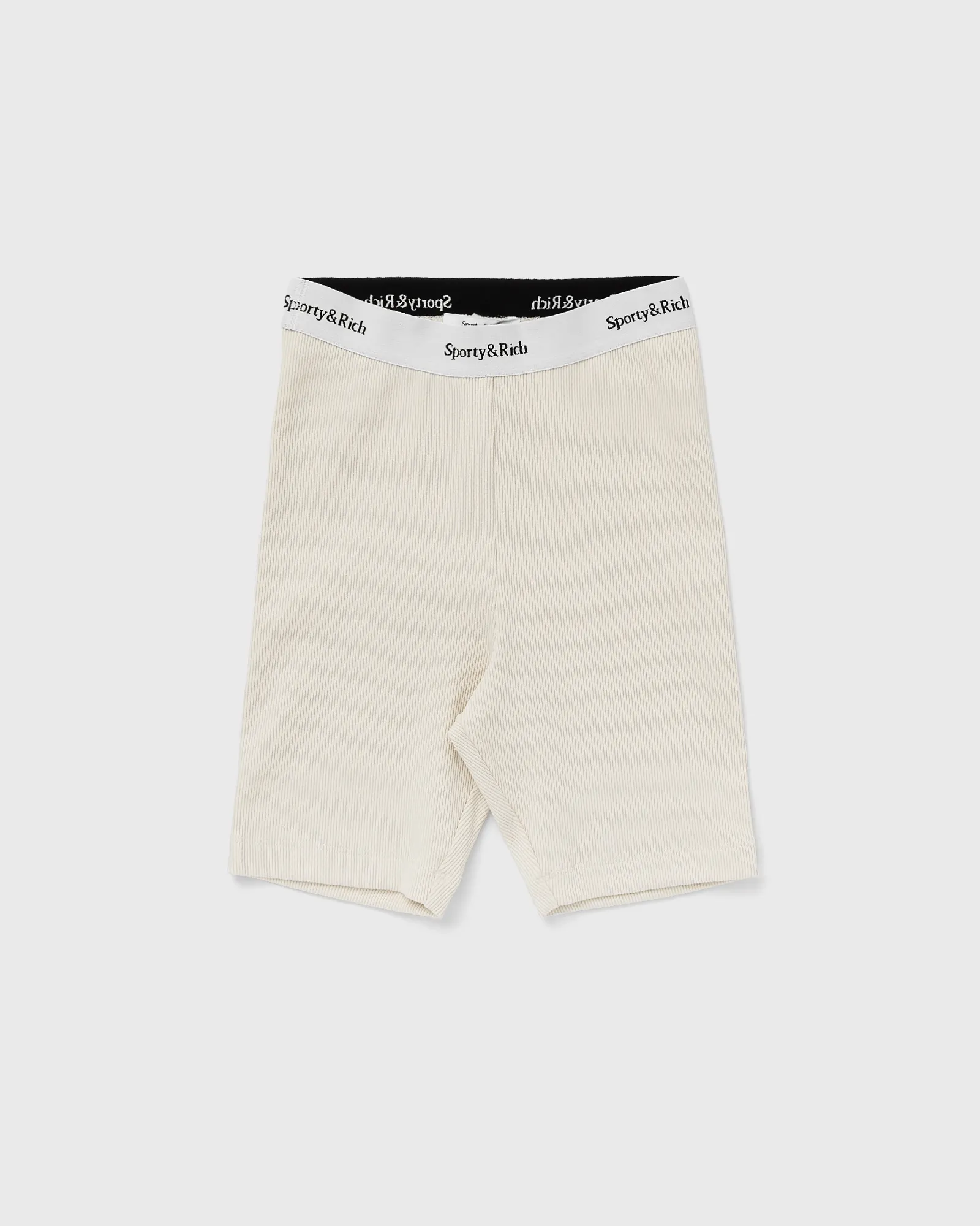 Shorts de ciclista canelados com logo Serif esportivo e sofisticado