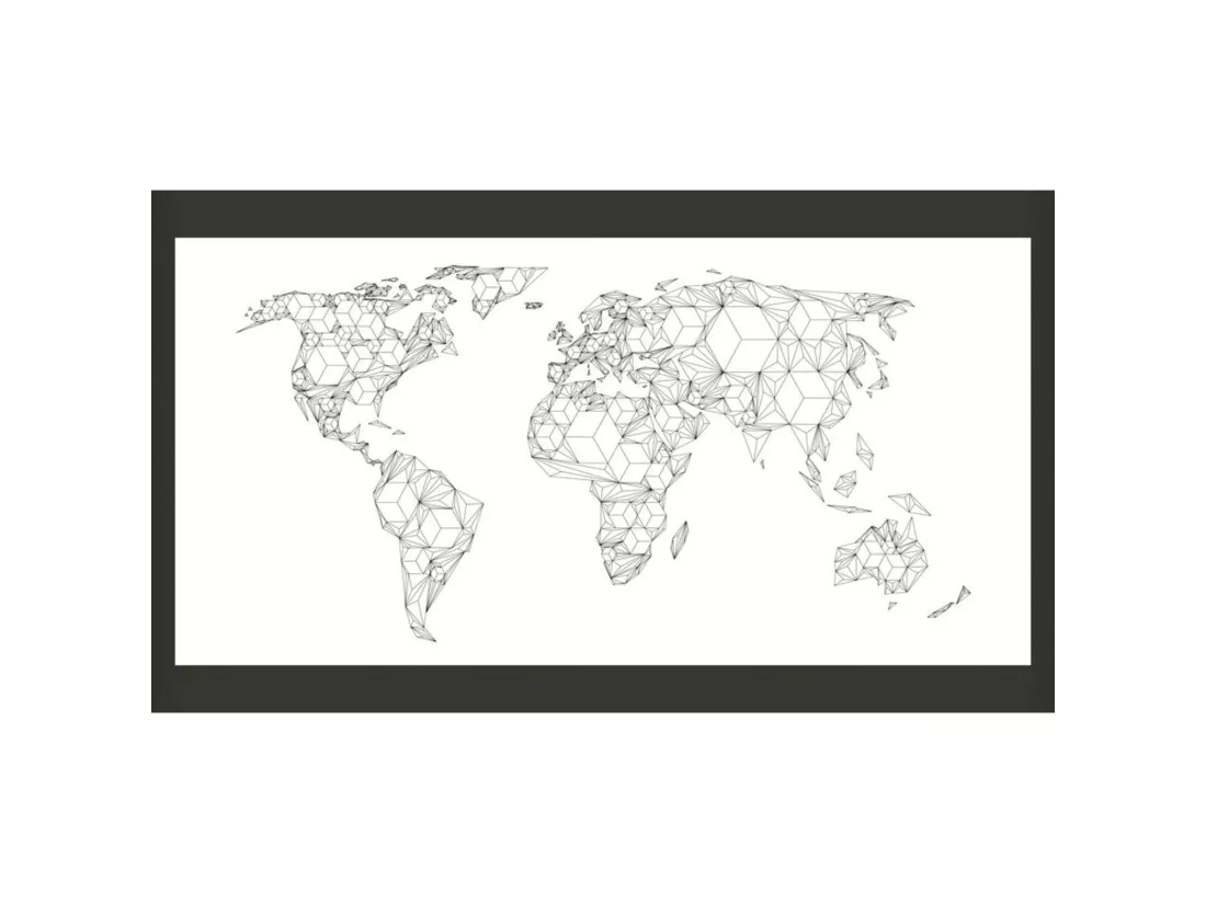 Papier peint xxl carte du monde solide blanc - 550 x 270 cm