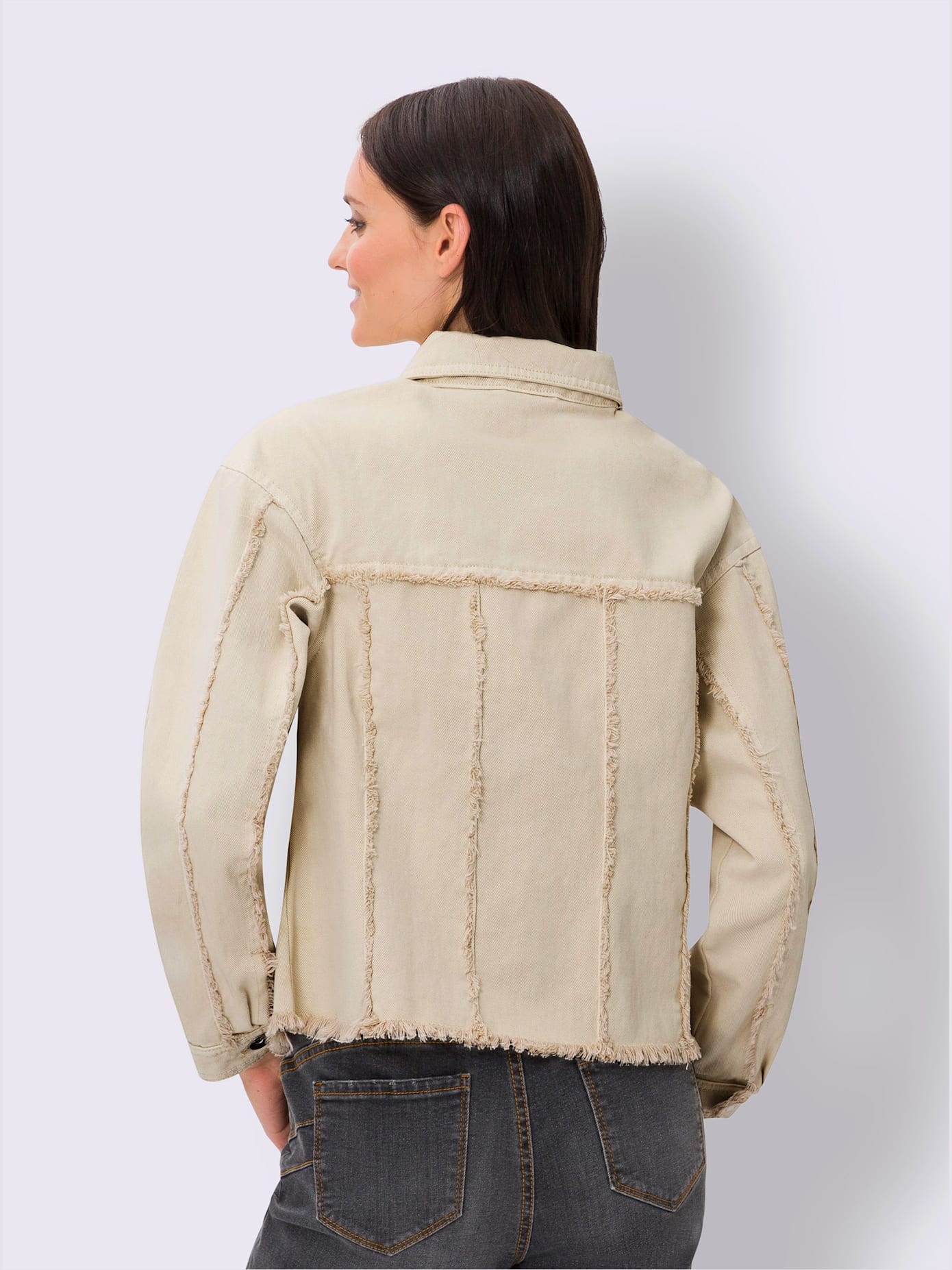 Blazer bords à fines franges