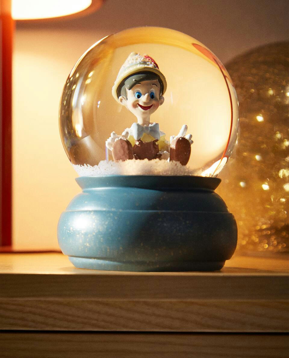 GLOBO DE NEVE DE NATAL DO PINÓQUIO INFANTIL DA DISNEY