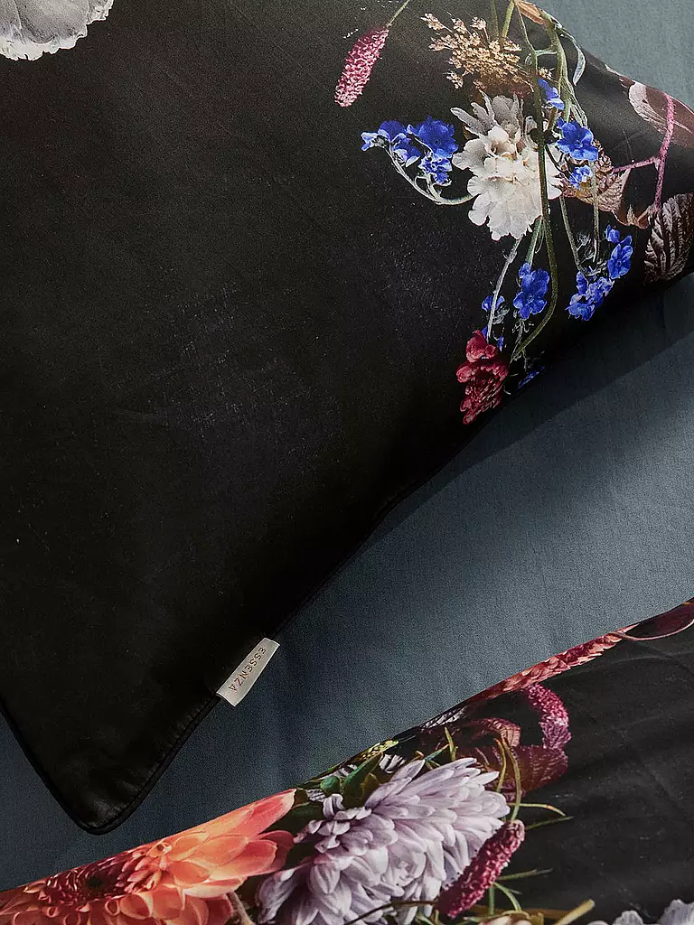 ESSENZA Satin-Bettwäsche BOUQUET 70x90cm/140x200cm Anthracite grau