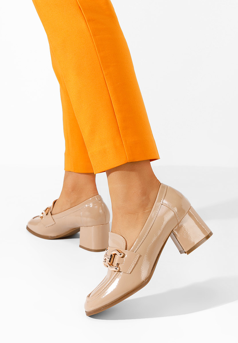 Mocassins à talon beige Alyla