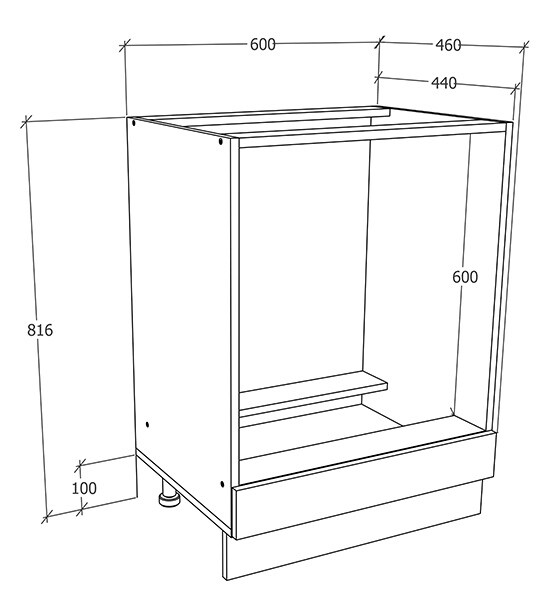 VCM Ofenschrank Breite 60 cm Herdumbauschrank Herdschrank Backofenschrank Esilo