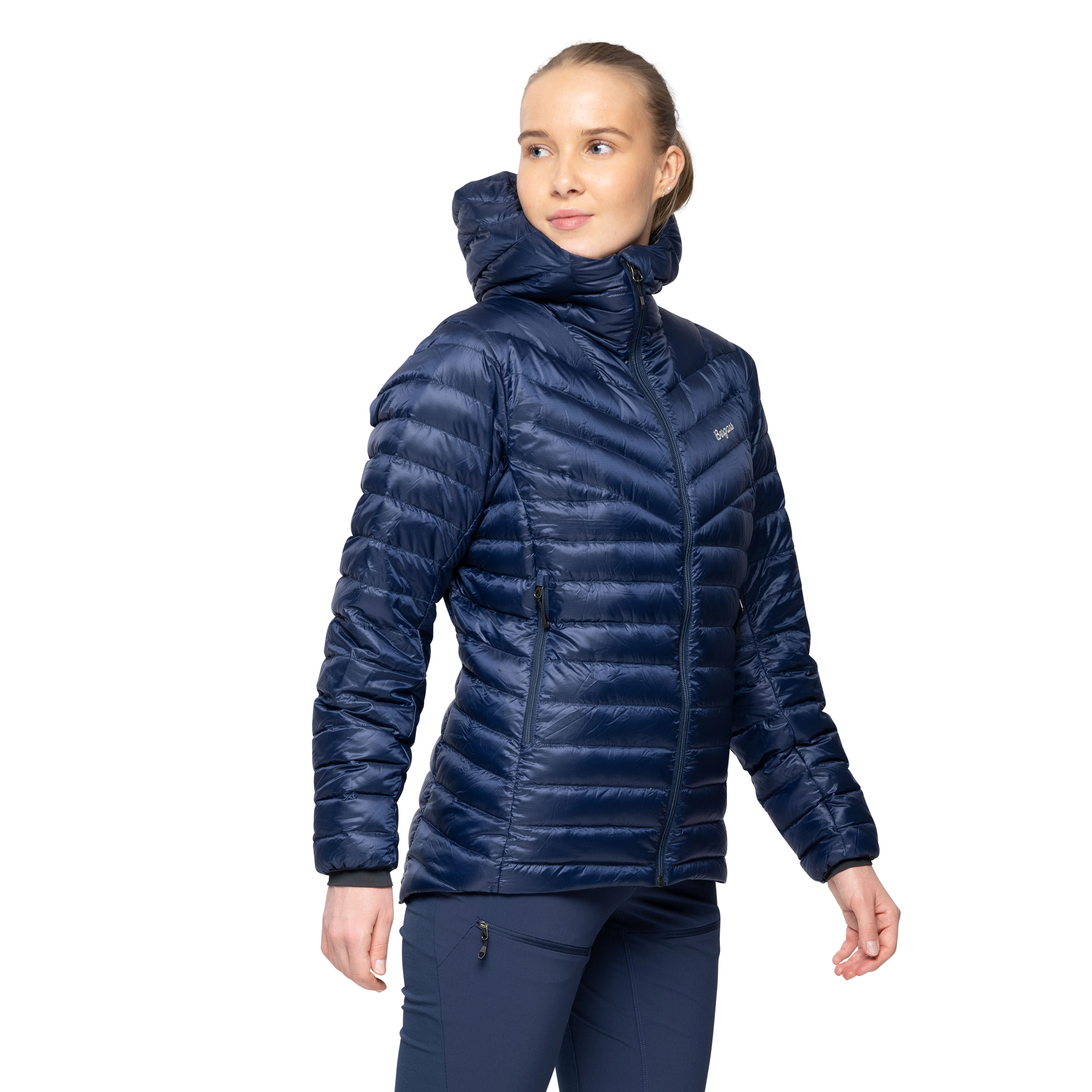 Rabot Light Down Jacket Hood Women Navy Blue