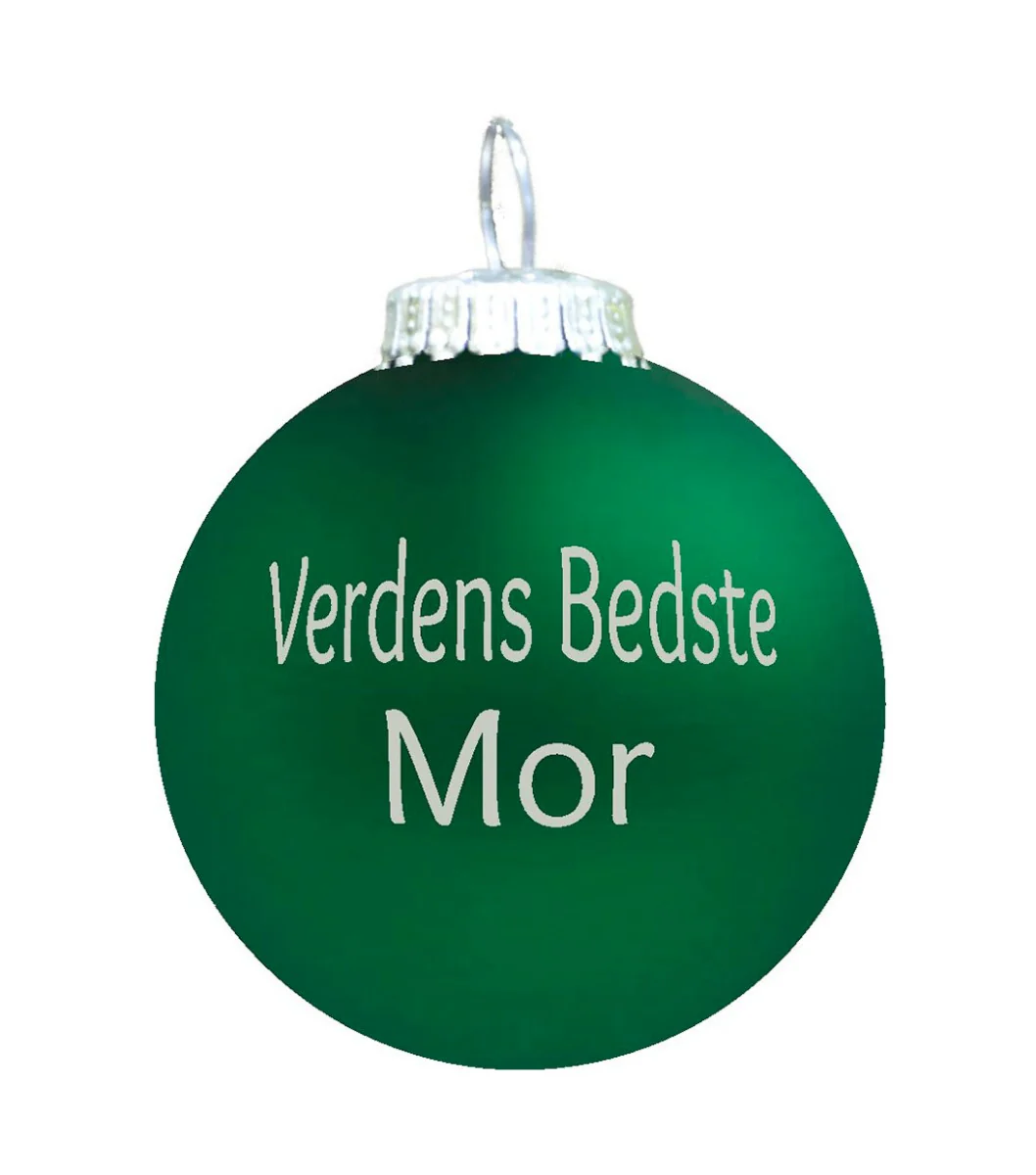 Rolsted Copenhagen  Verdens Bedste Mor julekugle - grøn mat