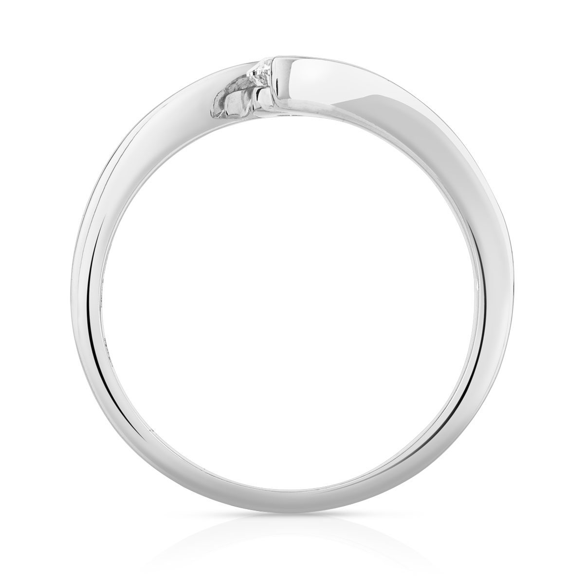 Solitaire or blanc 750 diamant synthétique 0.25 carat