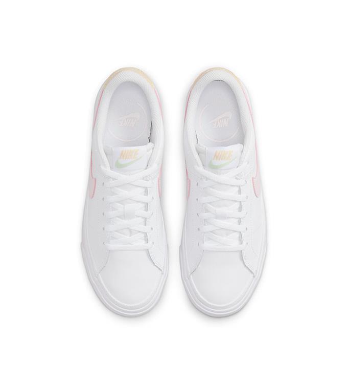 NIKE COURT LEGACY BIG KIDS SHOES WHITE-PINK-FOAM--SESAME-HONEYD