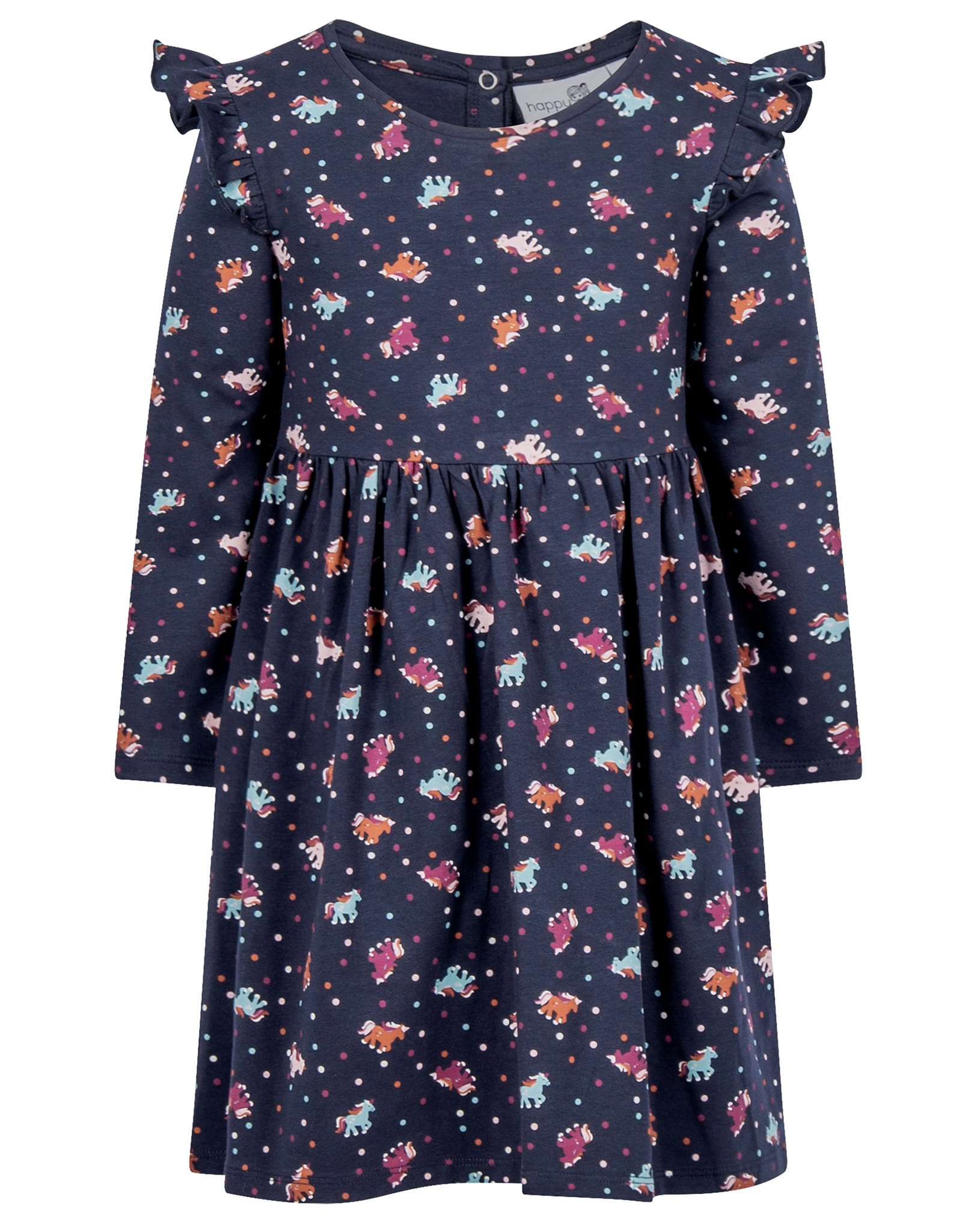 Langarmkleid UNICORNS AOP in navy
