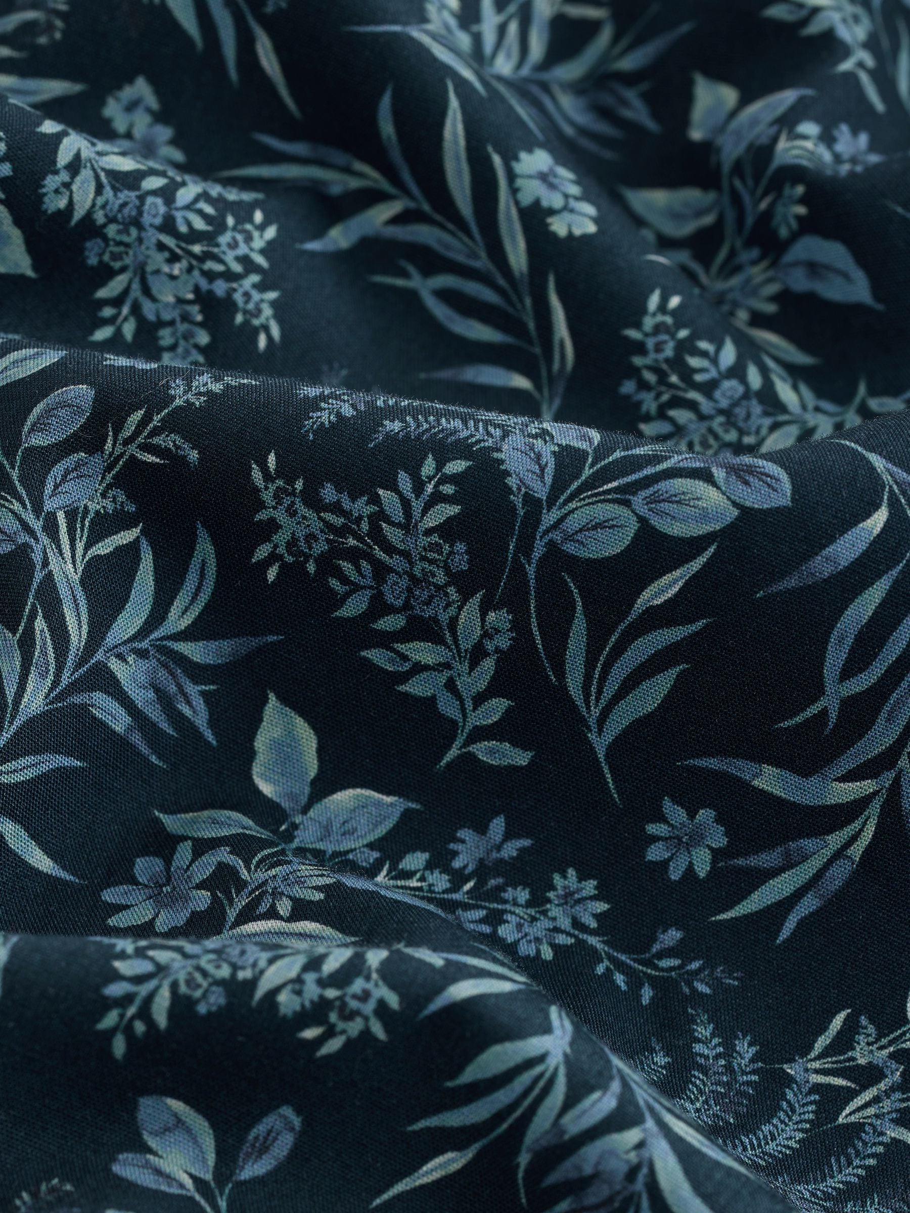 Marineblauwe bloemenprint - Overhemd met print en lange mouwen