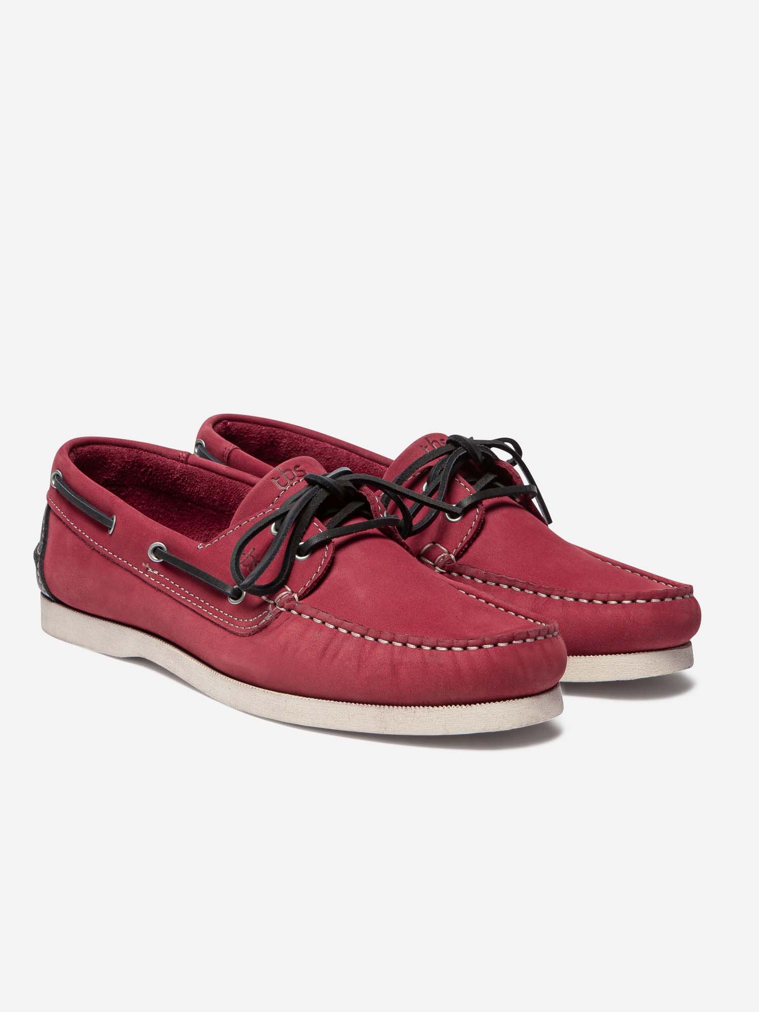 Chaussures Bateau Homme Semelle Grip Cuir Rouge
