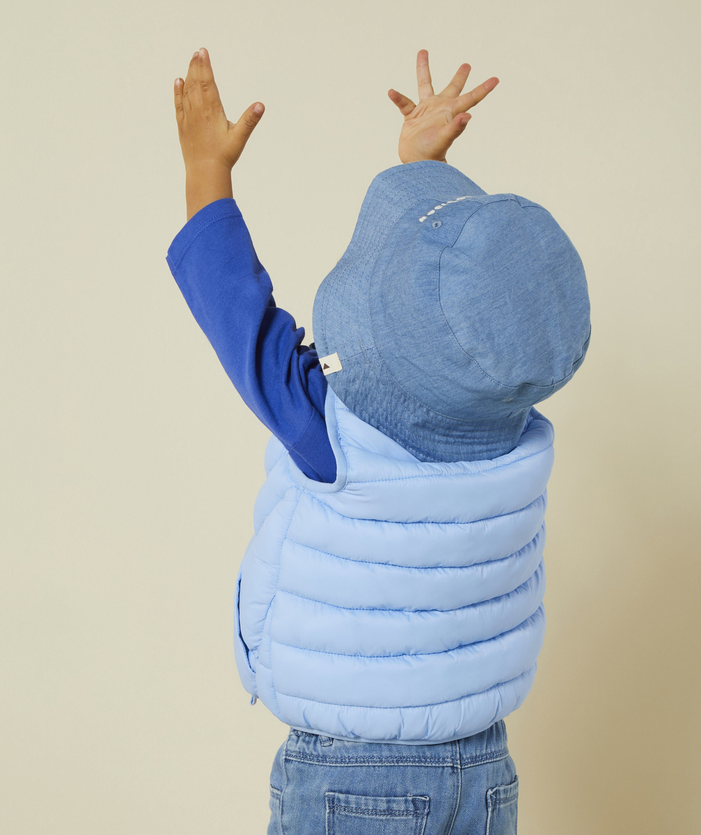 DOUDOUNE SANS MANCHES BÉBÉ GARÇON REMBOURRAGE RECYCLÉ BLEU PASTEL