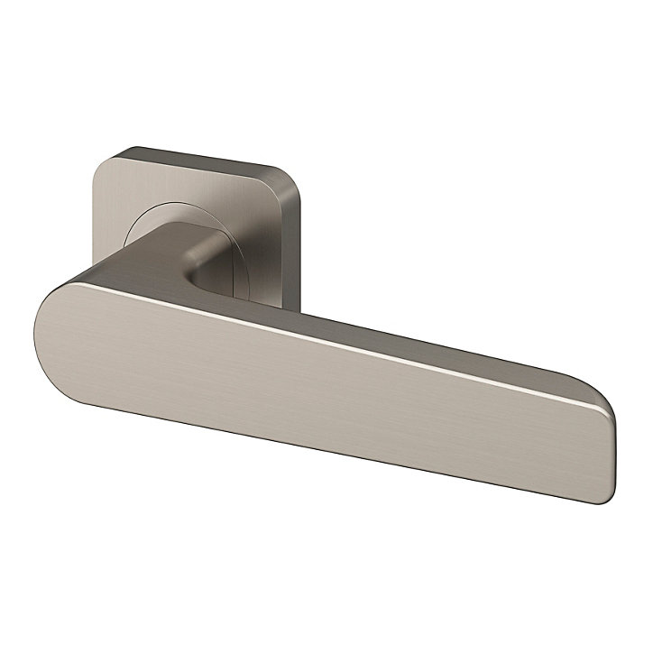 Ensemble poignée sur rosace rond à visser GoodHome Kerver effet nickel satin gris Ø52.5mm