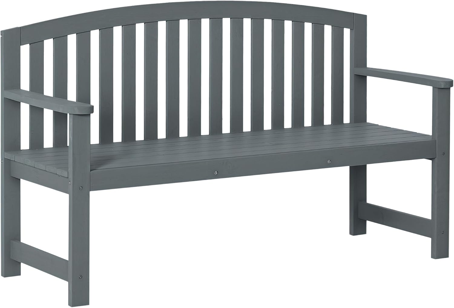 Outsunny 2-Sitzer Gartenbank Holz, wetterfest Sitzbank, Gartenmöbel mit Rückenlehnen, Parkbank 240 kg belastbar, Balkonbank, Holzbank für Balkon Terrasse, Garten, 143 x 51 x 85 cm, Grau
