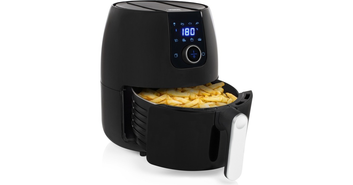 Princess182025 Aerofryer XXL heteluchtfriteuse  (Zwart/zilver, 4,5 liter)