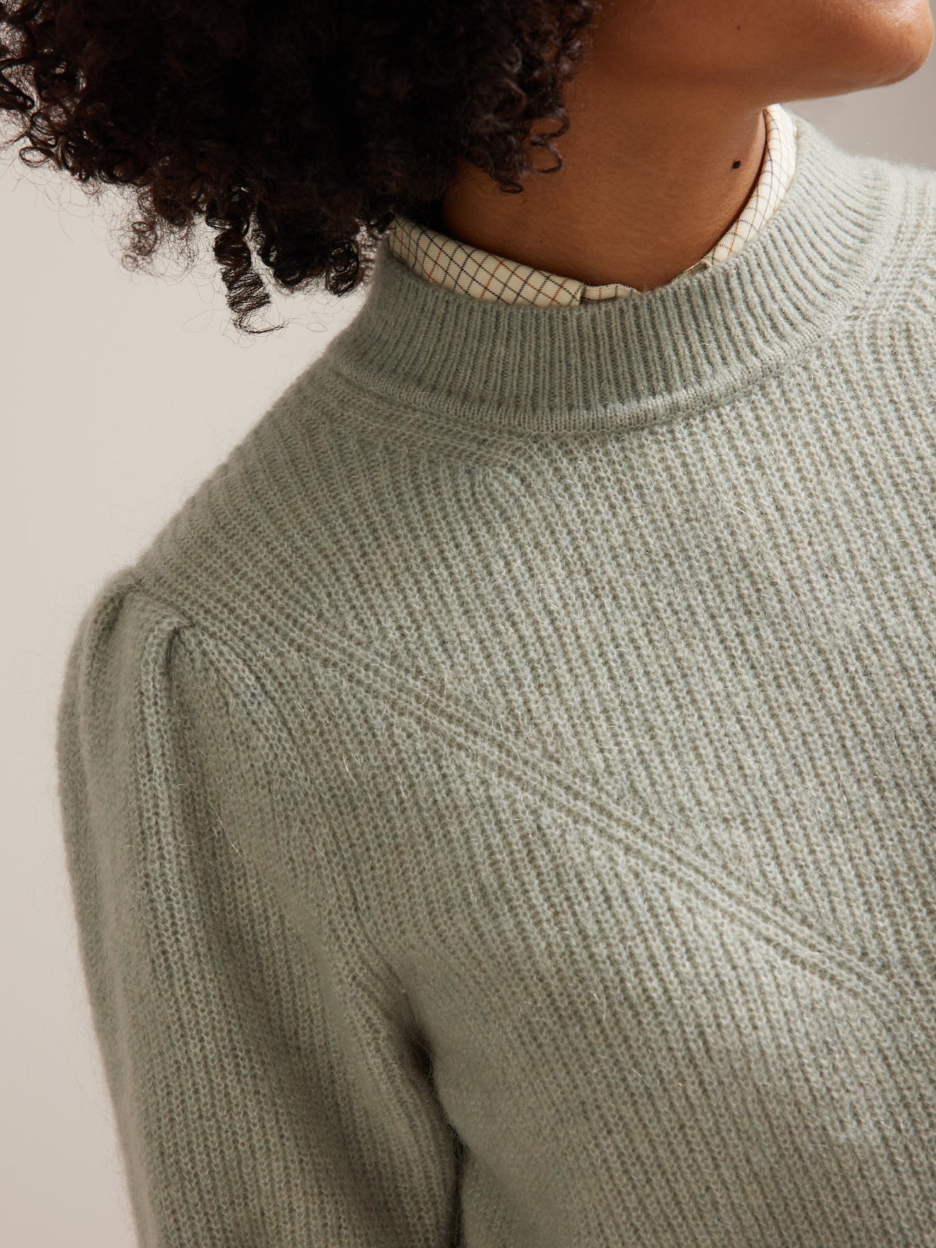 Pull col rond femme mélange mohair