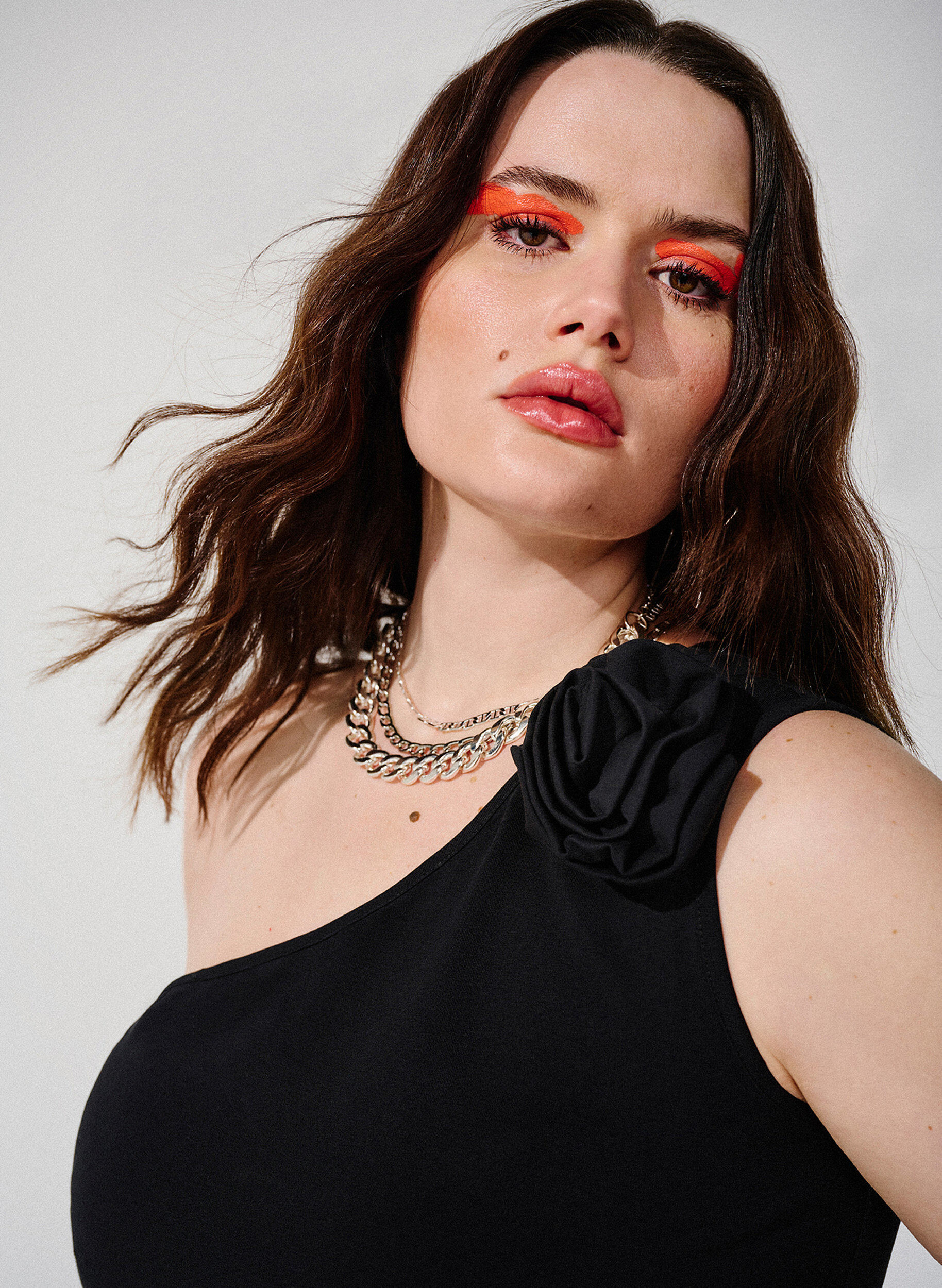 One-shoulder top med rose